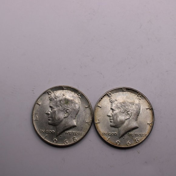 (2) 1968 D 40% Silver JFK Half Dollar. - Picture 2 of 4